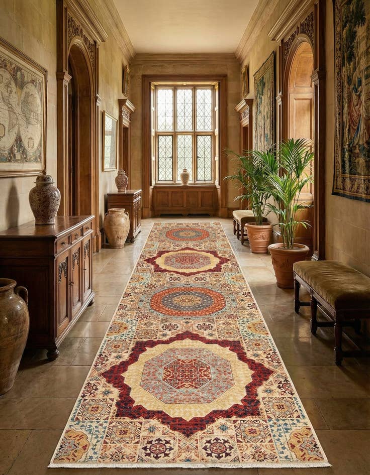 Detail image of 2' 9 x 15' 11  Hand Knotted Mamluk Rug