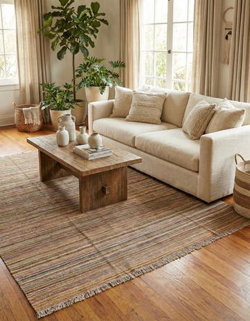 6' 6 x 9' 6 Hand Woven Kilim Modern Wool Rug