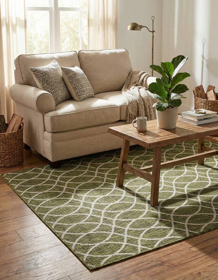 Detail image of  4' x 6'  Washable Lattice Indoor / Outdoor Rug