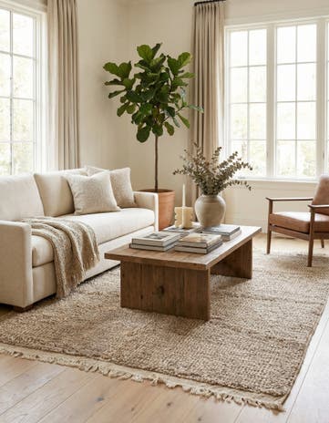 4' 9 x 6' 7 Hand Knotted Moroccan Wool Rug