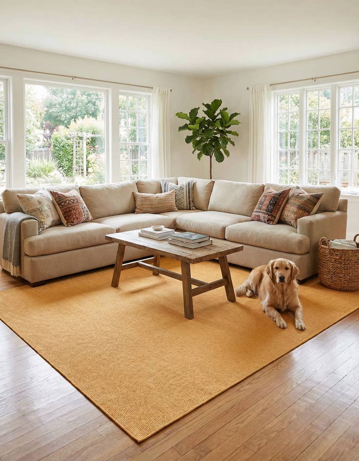 Detail image of 10' x 13'  Washable Solid Indoor / Outdoor Rug