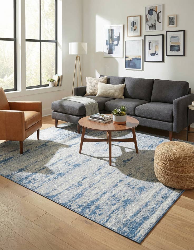 Detail image of 10' x 10'  Washable Modern Indoor / Outdoor Square Rug