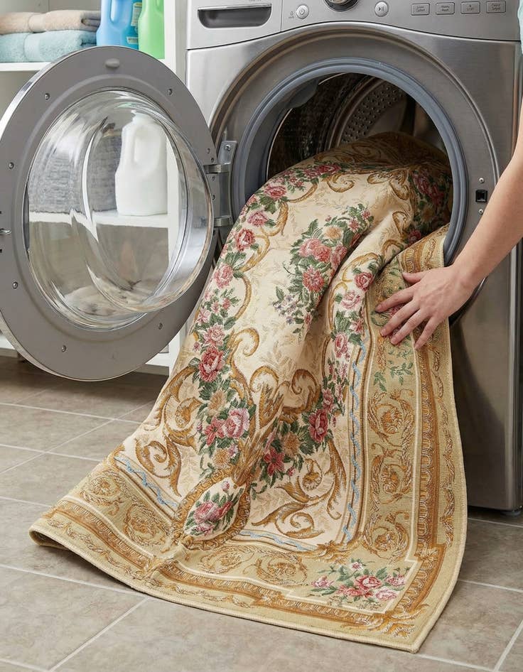 Detail image of  5' x 8'  Washable Traditional Indoor / Outdoor Rug