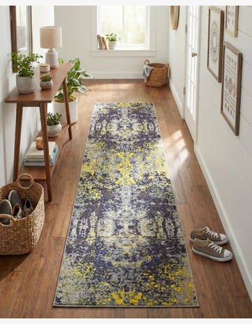 Washable Hyacinth Runner Rug