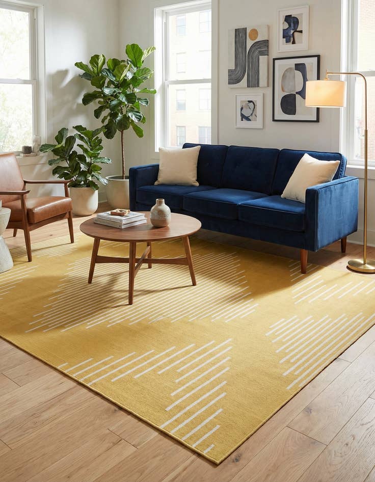 Detail image of 9' x 12'  Washable Modern Indoor / Outdoor Rug