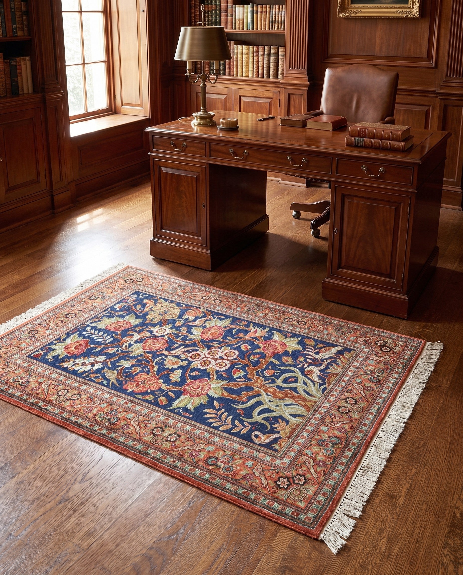 3' 7 x 5' 5 Ghom Silk Rug