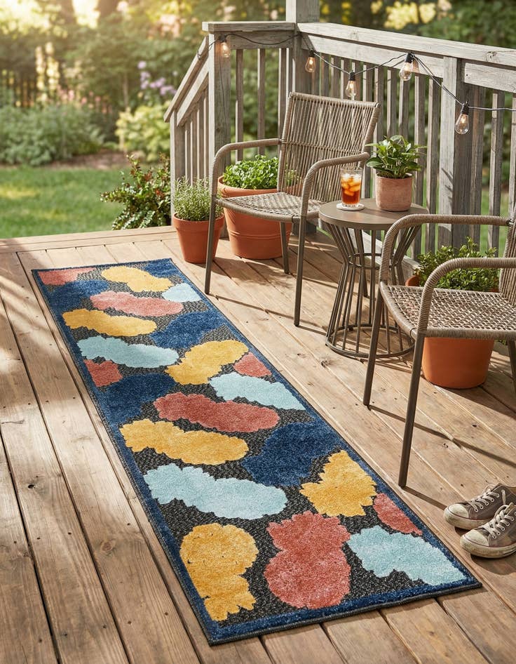 Detail image of 2' x 10'  Washable Belize Indoor / Outdoor Runner Rug