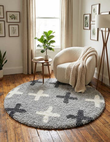 5' x 5' Athena Shag Round Rug