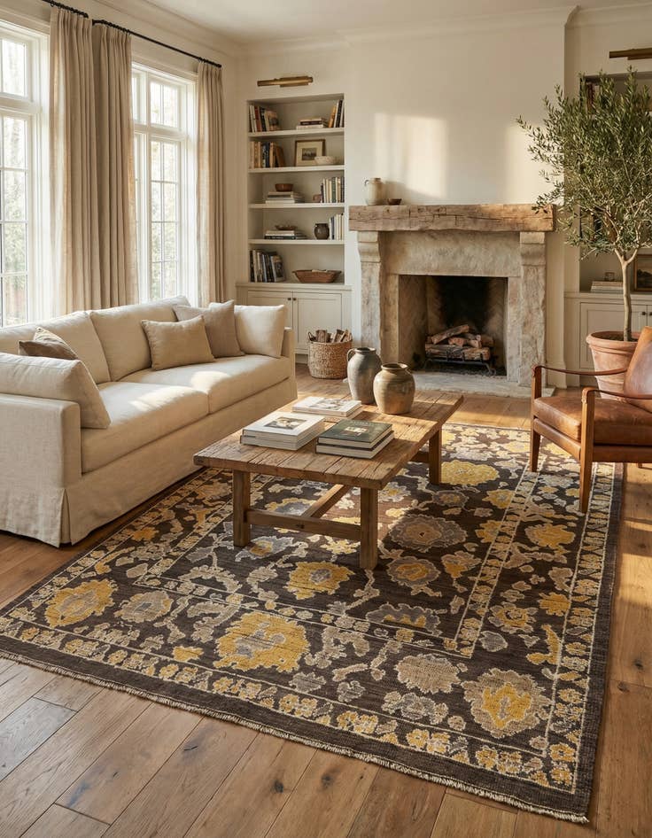 Detail image of 8' 5 x 10' 6  Hand Knotted Oushak Wool Rug