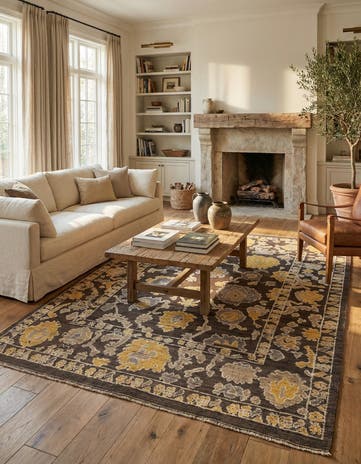 8' 5 x 10' 6 Hand Knotted Oushak Wool Rug