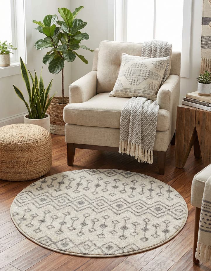 3' x 3' Moroccan Trellis Round ...
