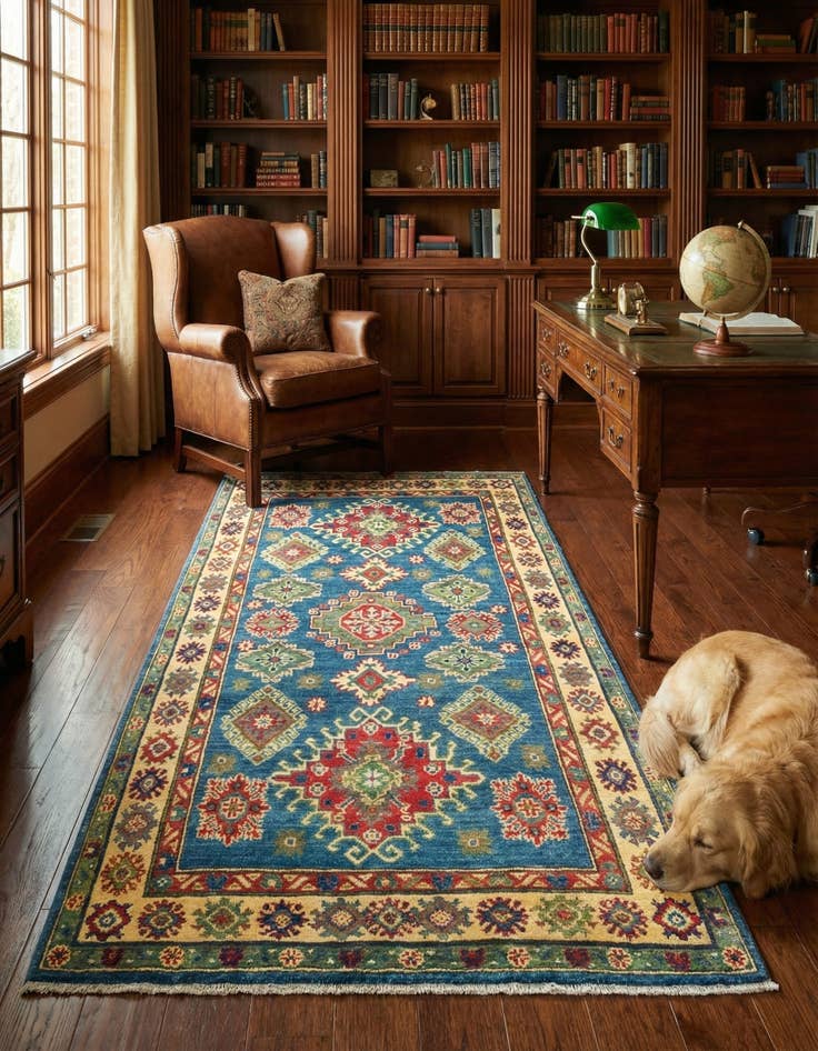 Detail image of 3' 10 x 6'  Hand Knotted Kazak Rug