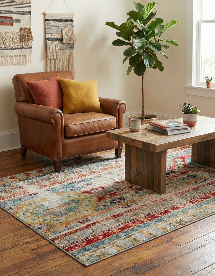 Detail image of 4' x 6' Washable Santa Fe Rug