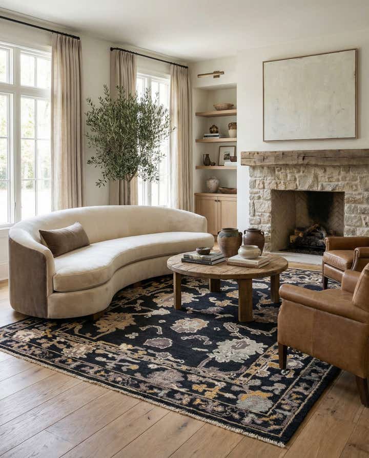 8' 1 x 10' 1 Hand Knotted Oushak Wool Rug