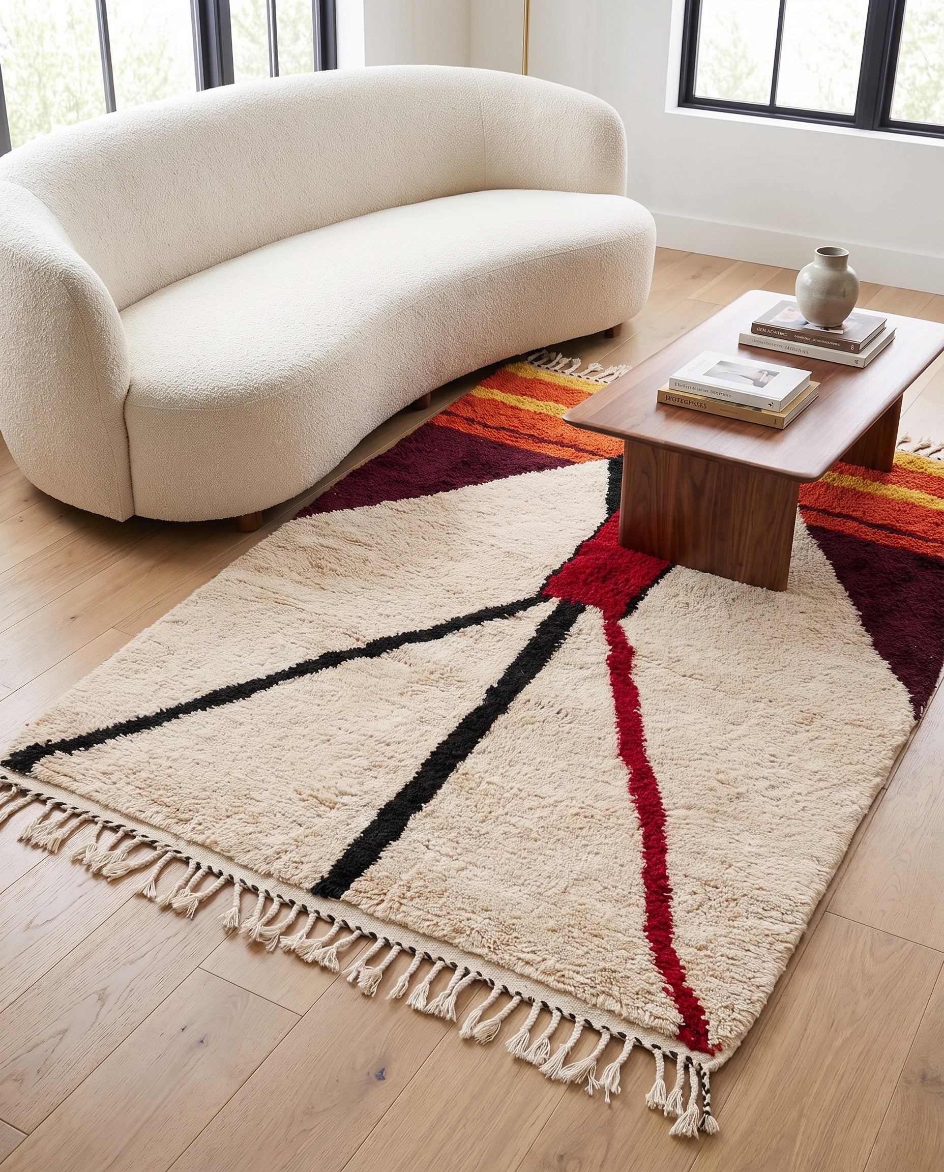 5' 6 x 7' 7 Hand Knotted Moroccan Wool Rug