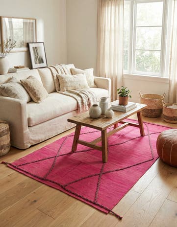 4' 6 x 6' 6 Hand Knotted Moroccan Wool Rug