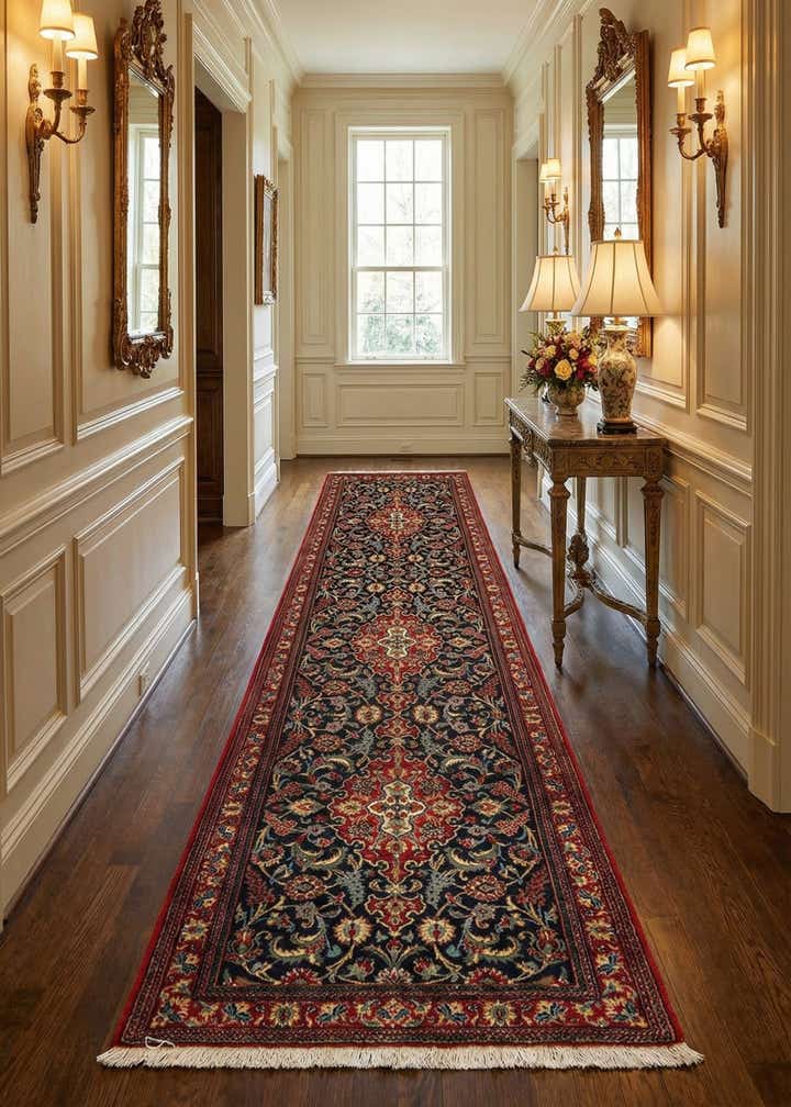 2' 7 x 13' 3 Hand Knotted Qom Persian Runner Rug