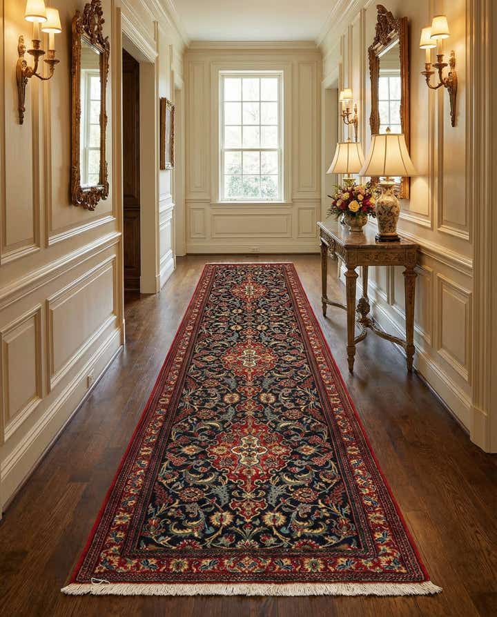 2' 7 x 13' 3 Hand Knotted Qom Persian Runner Rug