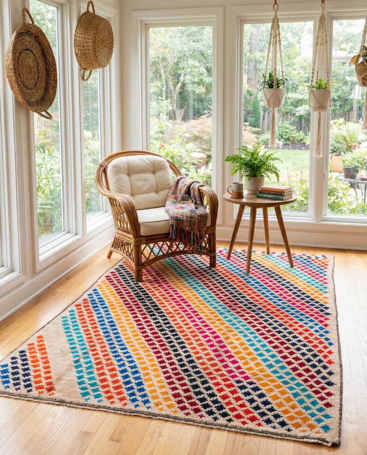 Detail image of 4' 9 x 6' 8 Hand Knotted Balouch Wool Rug
