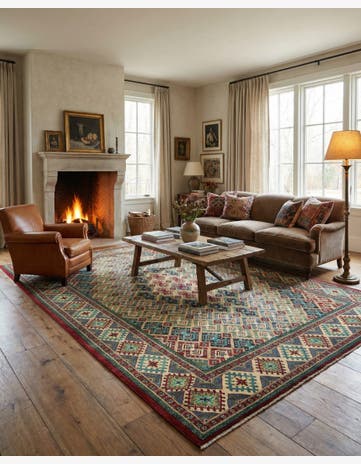 8' x 11' 9 Hand Knotted Kazak Rug