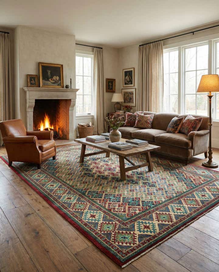 8' x 11' 9 Hand Knotted Kazak Rug