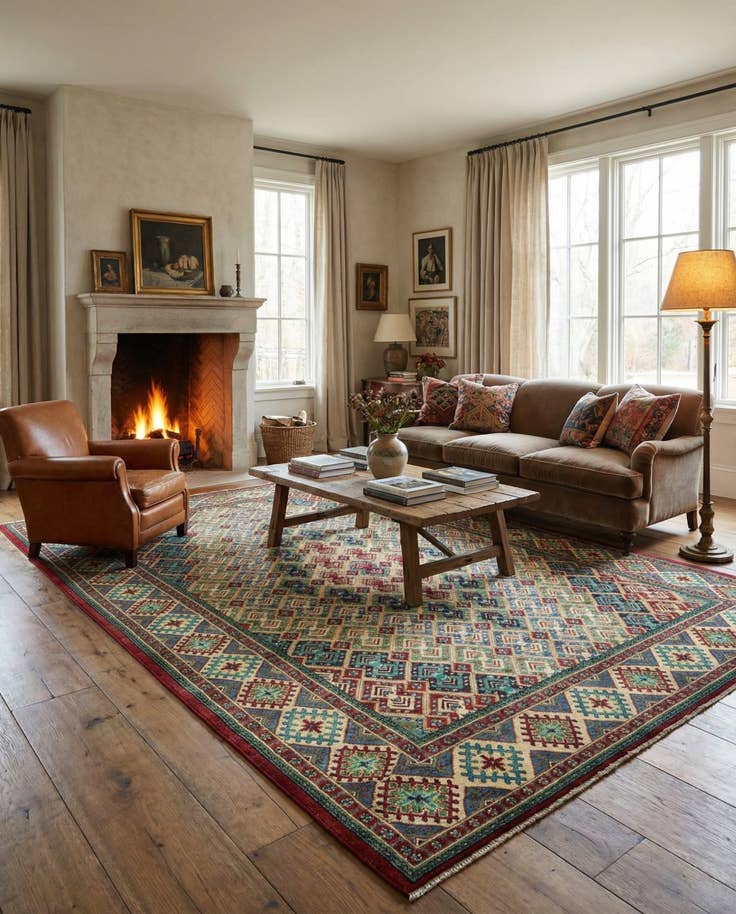 Detail image of 8' x 11' 9 Hand Knotted Kazak Rug