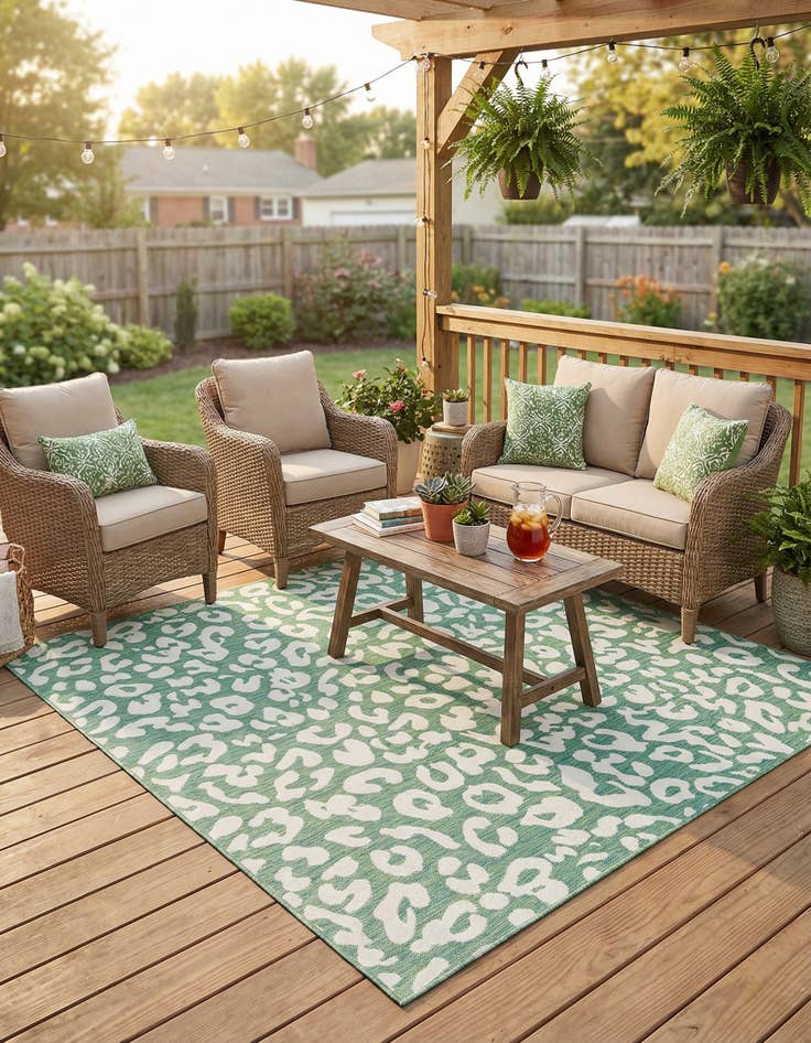 Detail image of 7' 10 x 7' 10  Washable Safari Indoor / Outdoor Square Rug