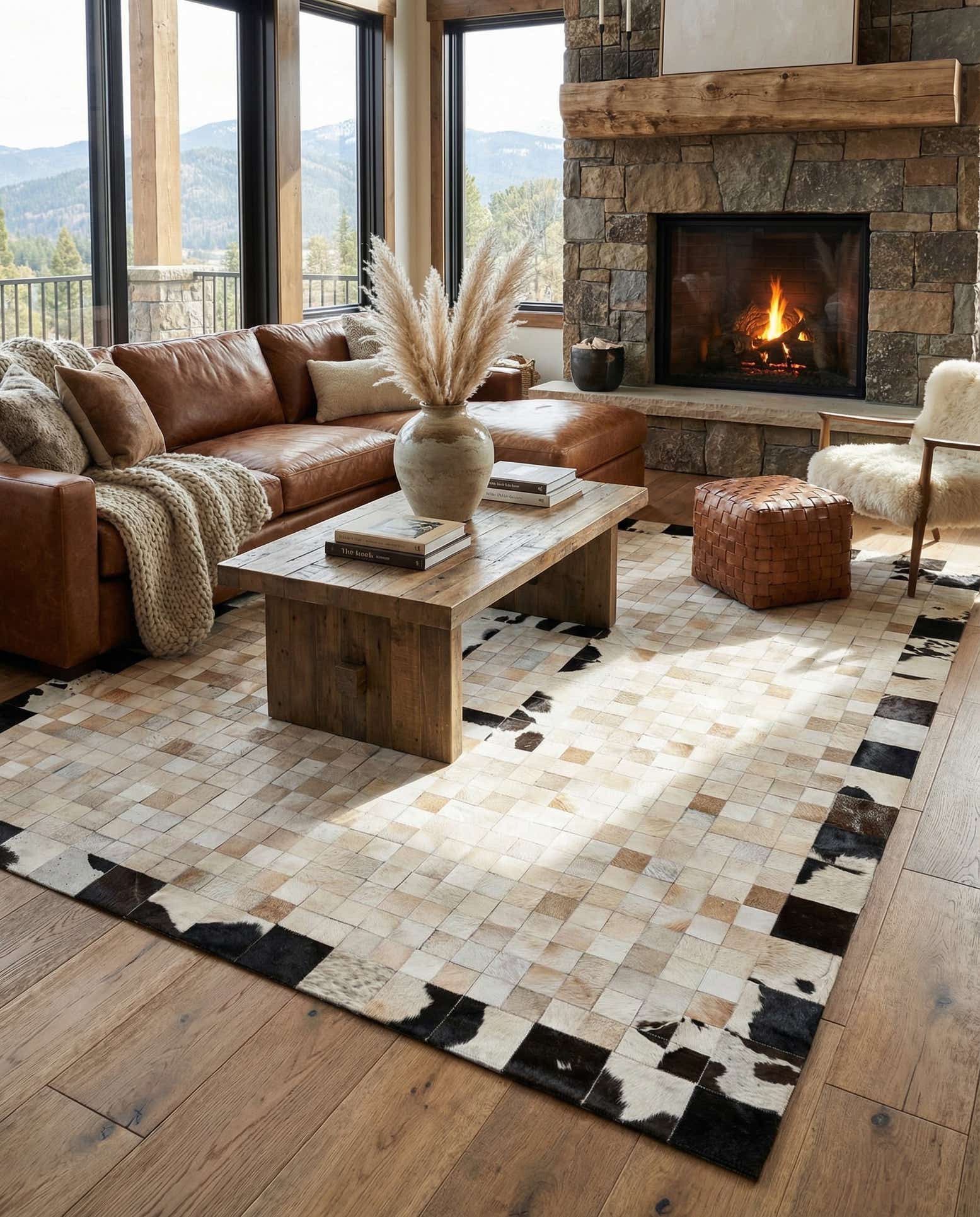 8' x 9' 10 Cowhide Stocks Rug
