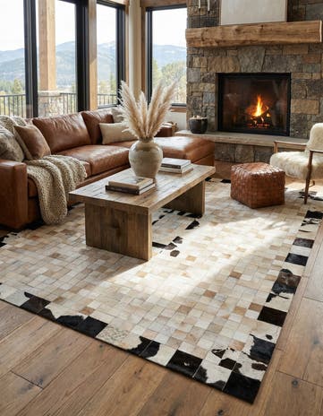 8' x 9' 10 Cowhide Stocks Rug