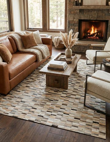 5' 1 x 7' 10 Cowhide Stocks Rug