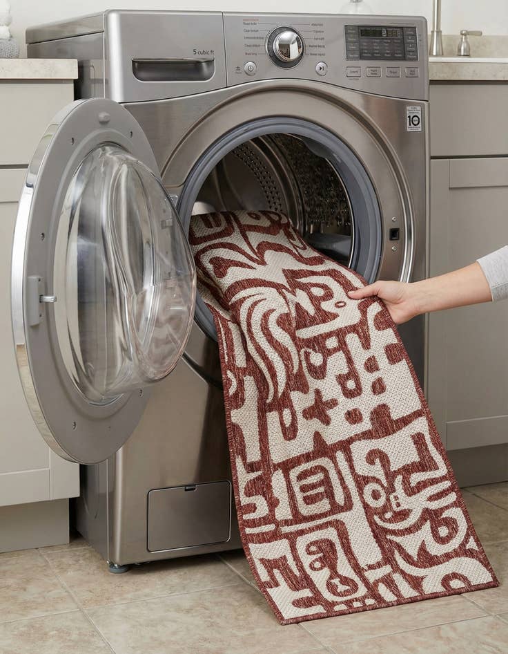 Detail image of  2' x 8'  Washable Modern Indoor / Outdoor Runner Rug