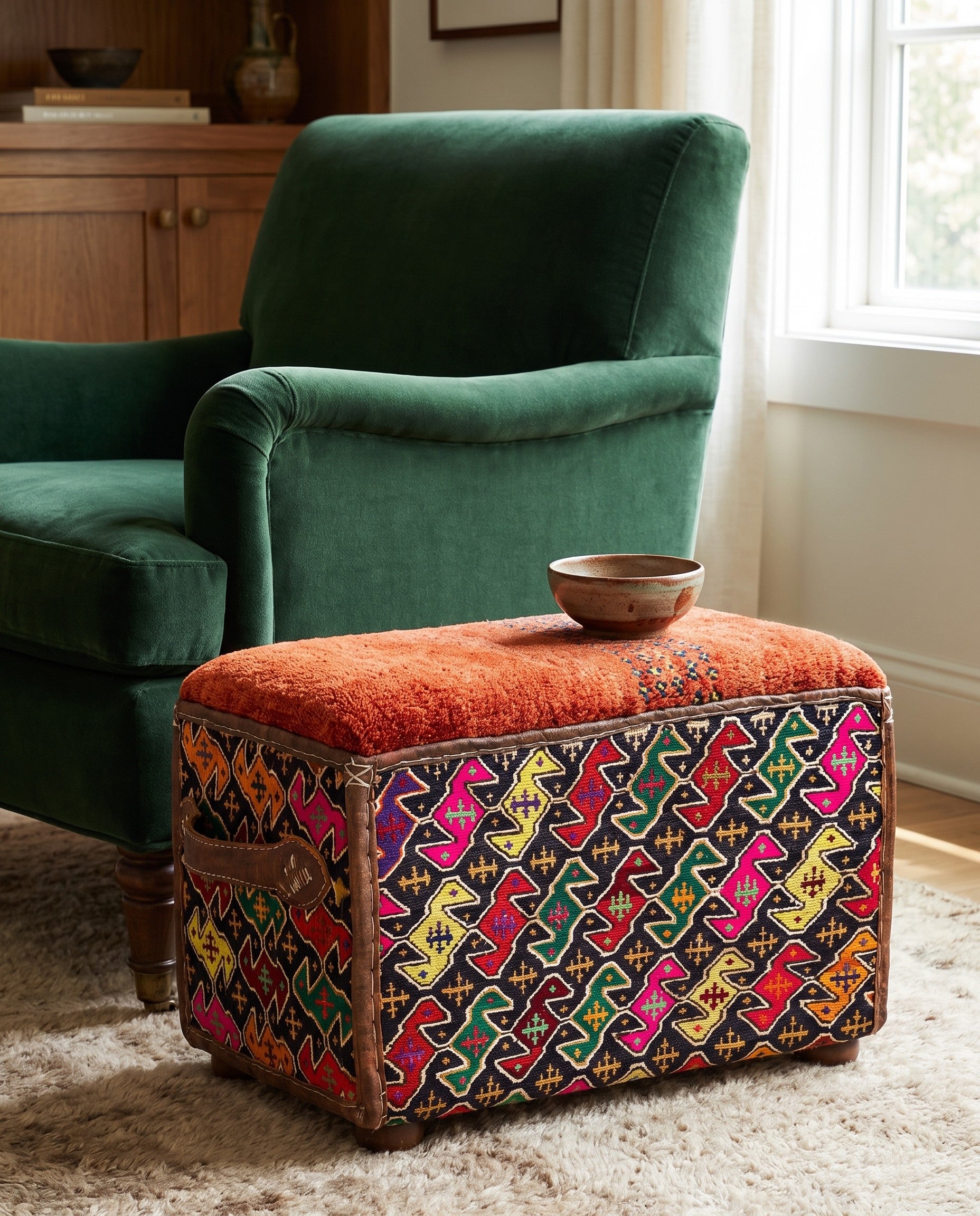 1' 1 x 1' 10 Hand Knotted Furniture Trunk