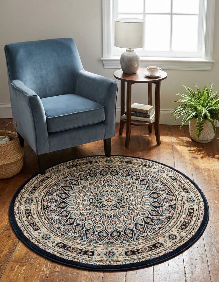 Detail image of 3' x 3' Nain Design Round Rug