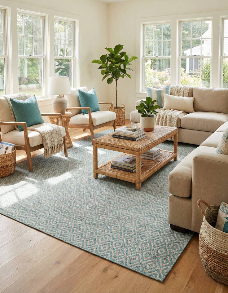 Detail image of 10' 8 x 10' 8  Washable Jill Zarin Costa Rica Indoor / Outdoor Square Rug