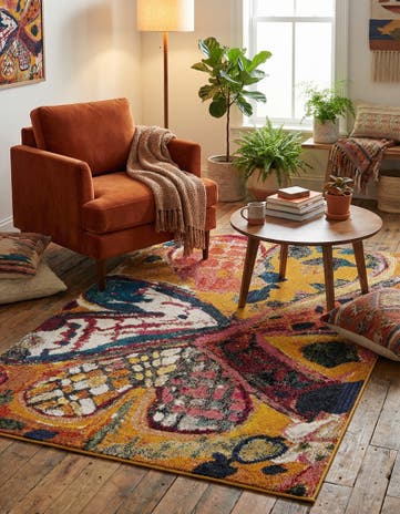 Yellow Washable Haerfest Rug