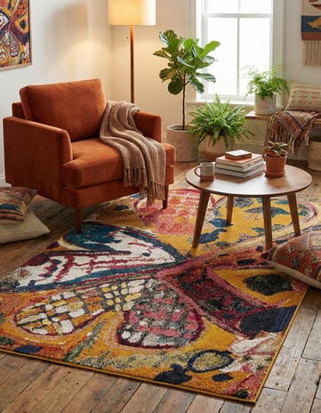 Yellow Washable Haerfest Rug