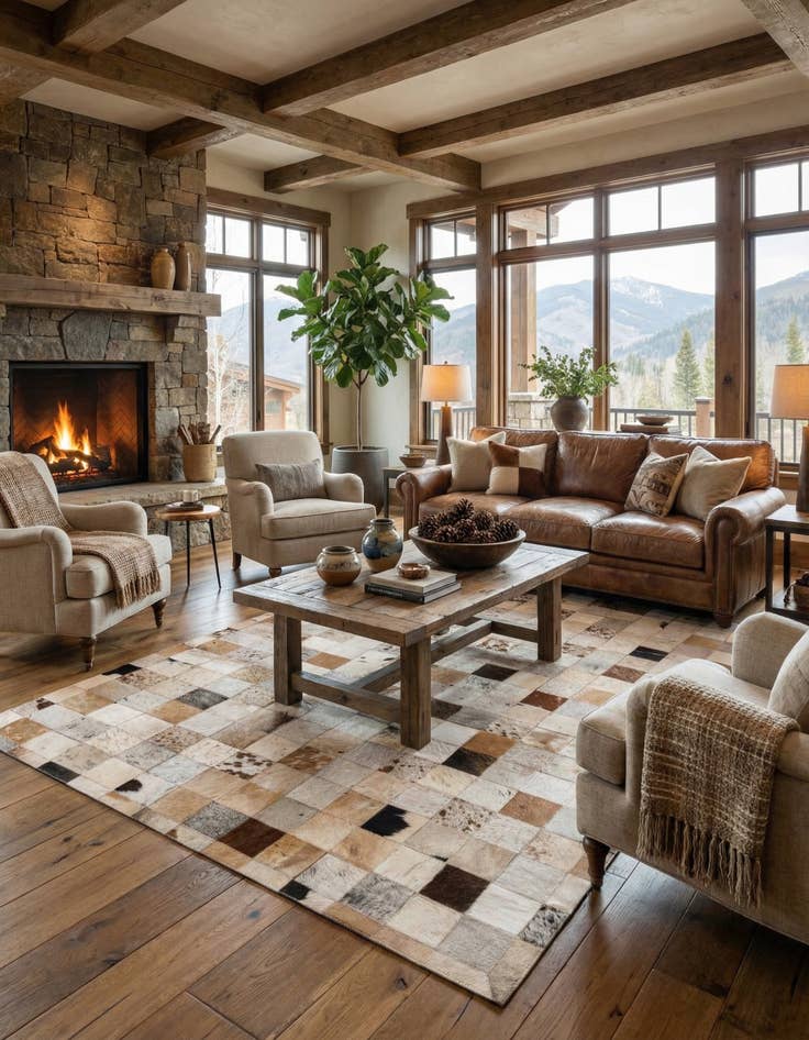 Detail image of  4' 8 x 6' 7 Cowhide Rug