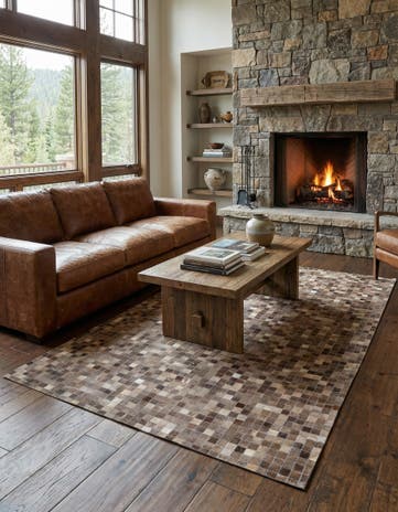 5' x 8' Cowhide Leather Rug