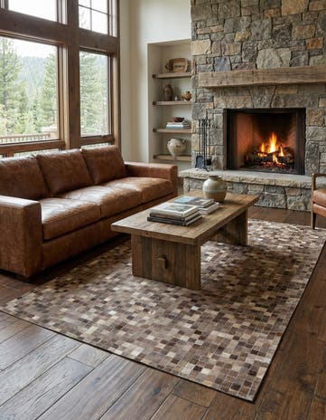5' x 8' Cowhide Leather Rug