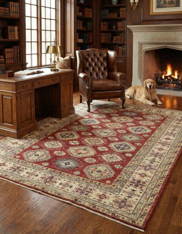 7' x 9' 9 Hand Knotted Kazak Oriental Rug