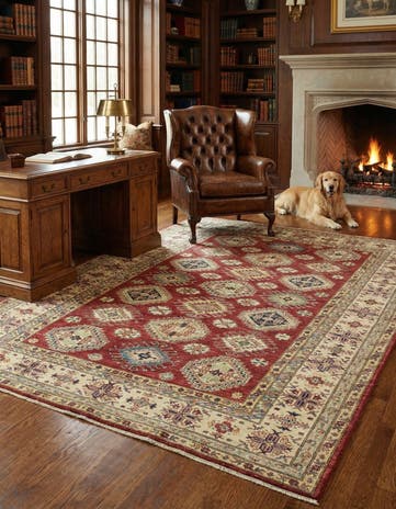 7' x 9' 9 Hand Knotted Kazak Oriental Rug