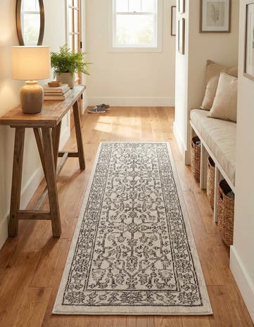 Ivory Eco Traditional Runner Rug