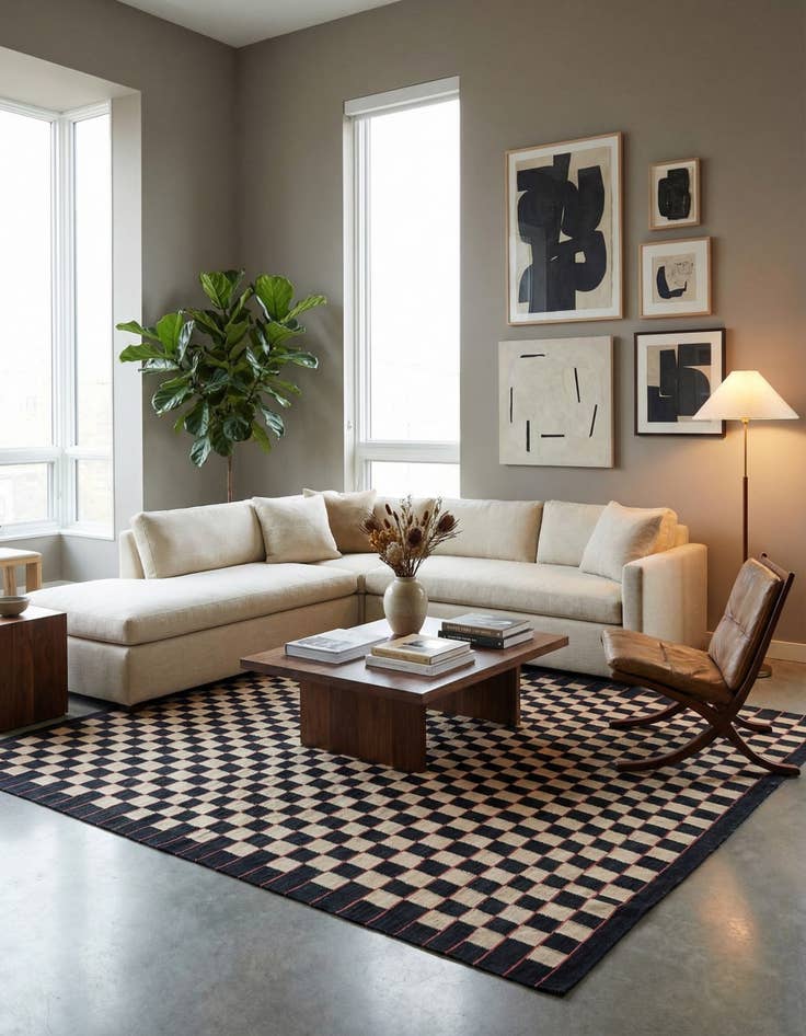 Detail image of 6' 2 x 9' 7  Hand Woven Kilim Modern Wool Rug