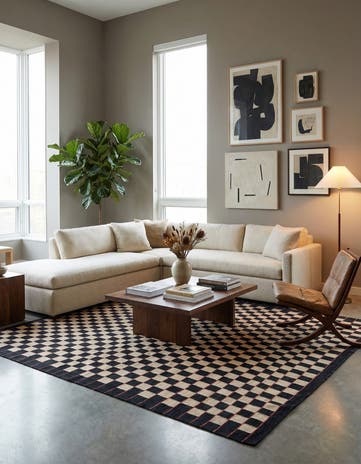 6' 2 x 9' 7 Hand Woven Kilim Modern Wool Rug