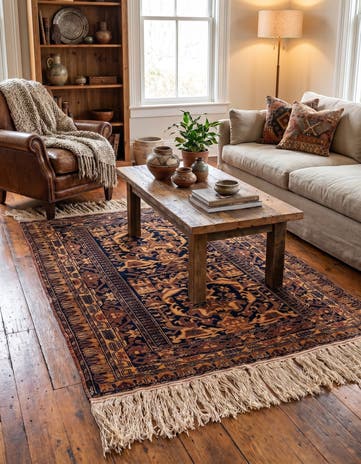3' 2 x 4' 7 Hand Knotted Balouch Oriental Wool Rug