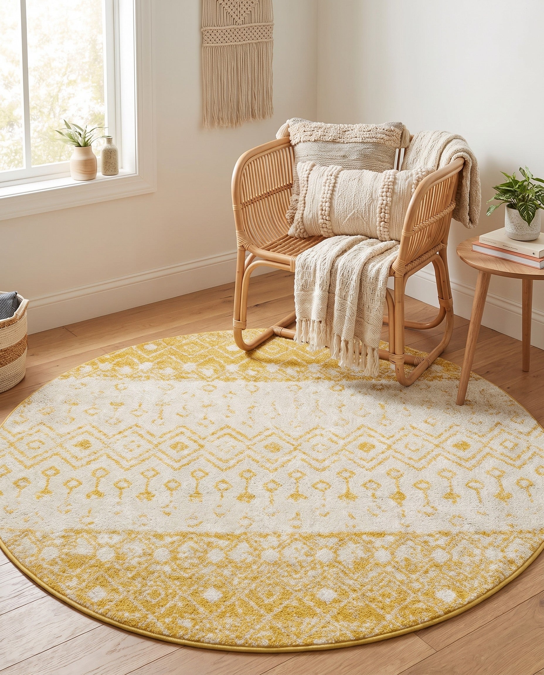 5' 3 x 5' 3 Moroccan Trellis Round Rug