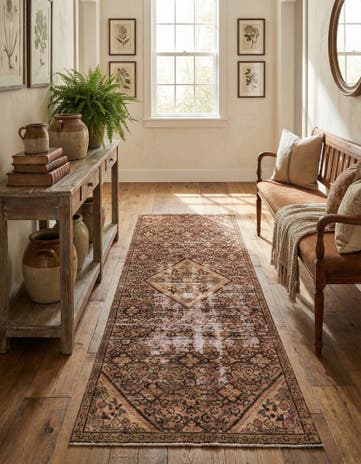 4' x 9' 9 Hand Knotted Ultra Vintage Persian Wool Runner Rug
