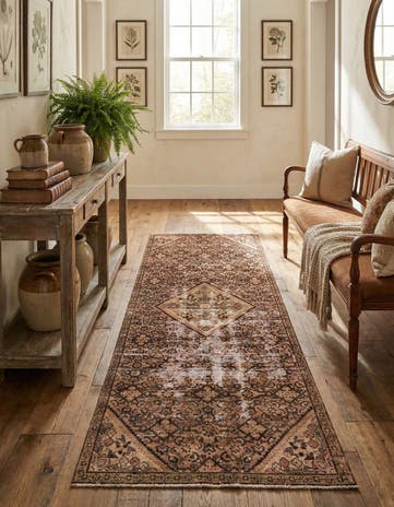 4' x 9' 9 Hand Knotted Ultra Vintage Persian Wool Runner Rug