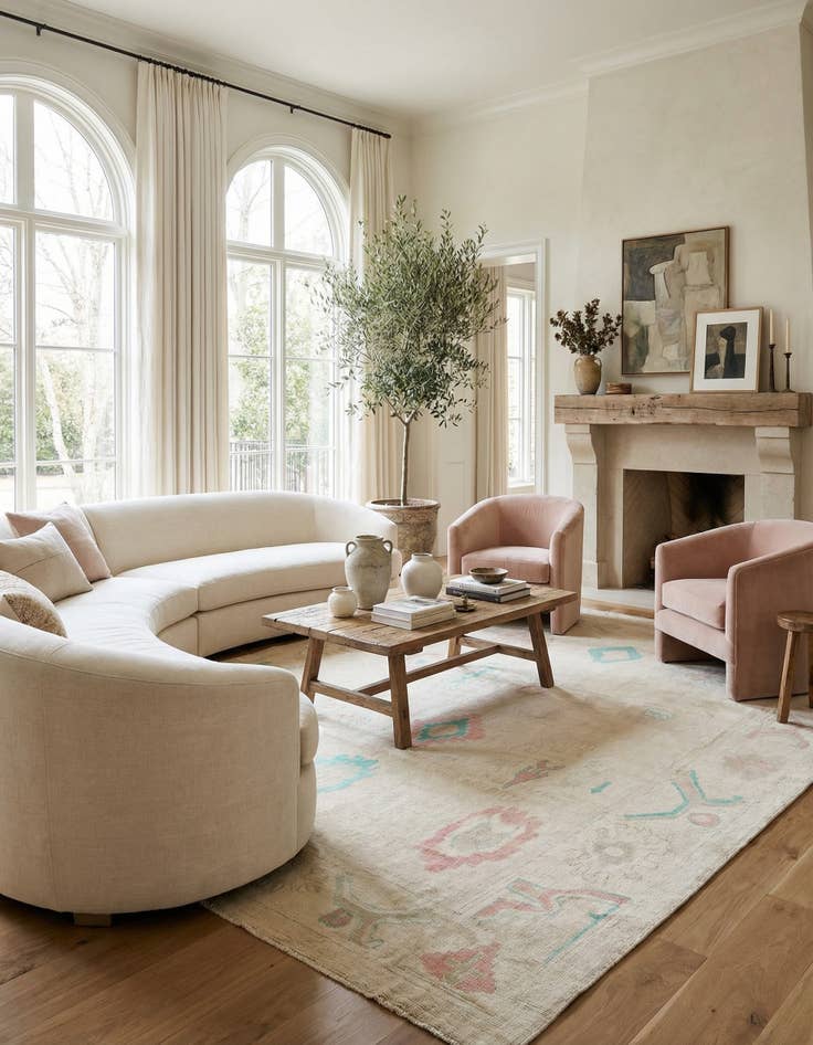 Detail image of 9' 9 x 13' 10  Hand Knotted Oushak Wool Rug