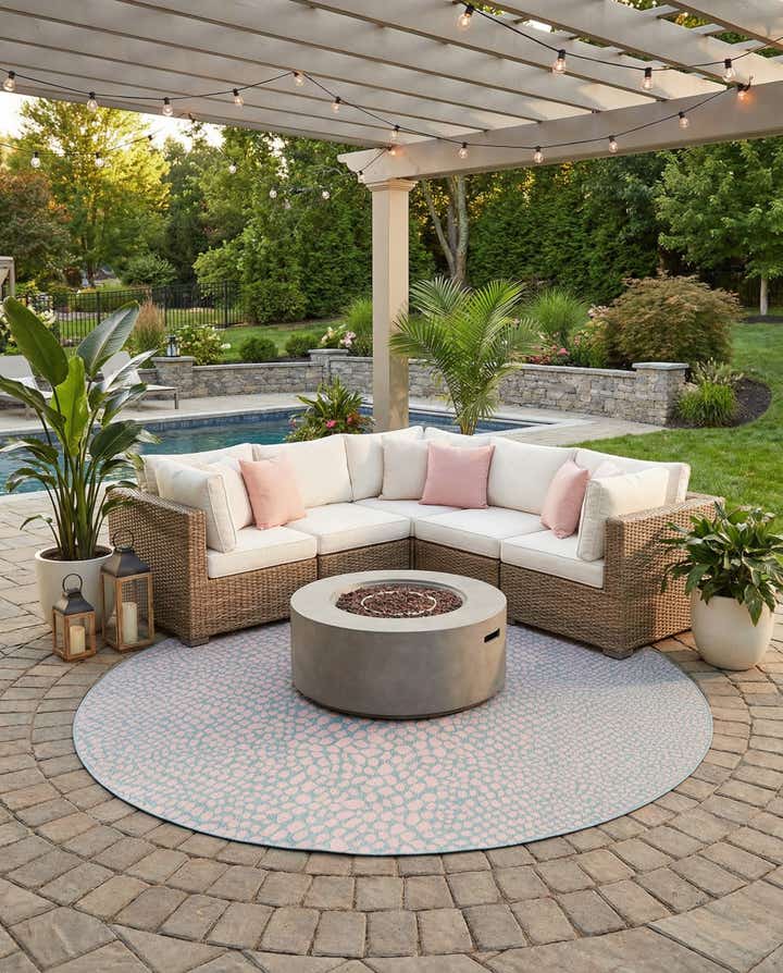 10' 8 x 10' 8 Easy-Clean Jill Zarin Cape Town Indoor / Outdoor Round Rug